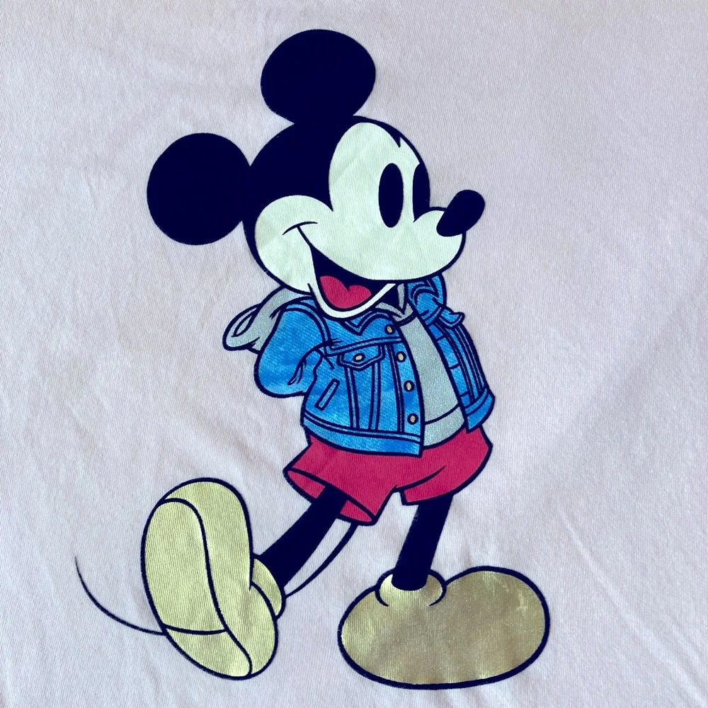 Gap x Disney‎ Mickey Mouse tee, Pink, Graphic T-Shirt, Denim Jacket, 100% Cotton